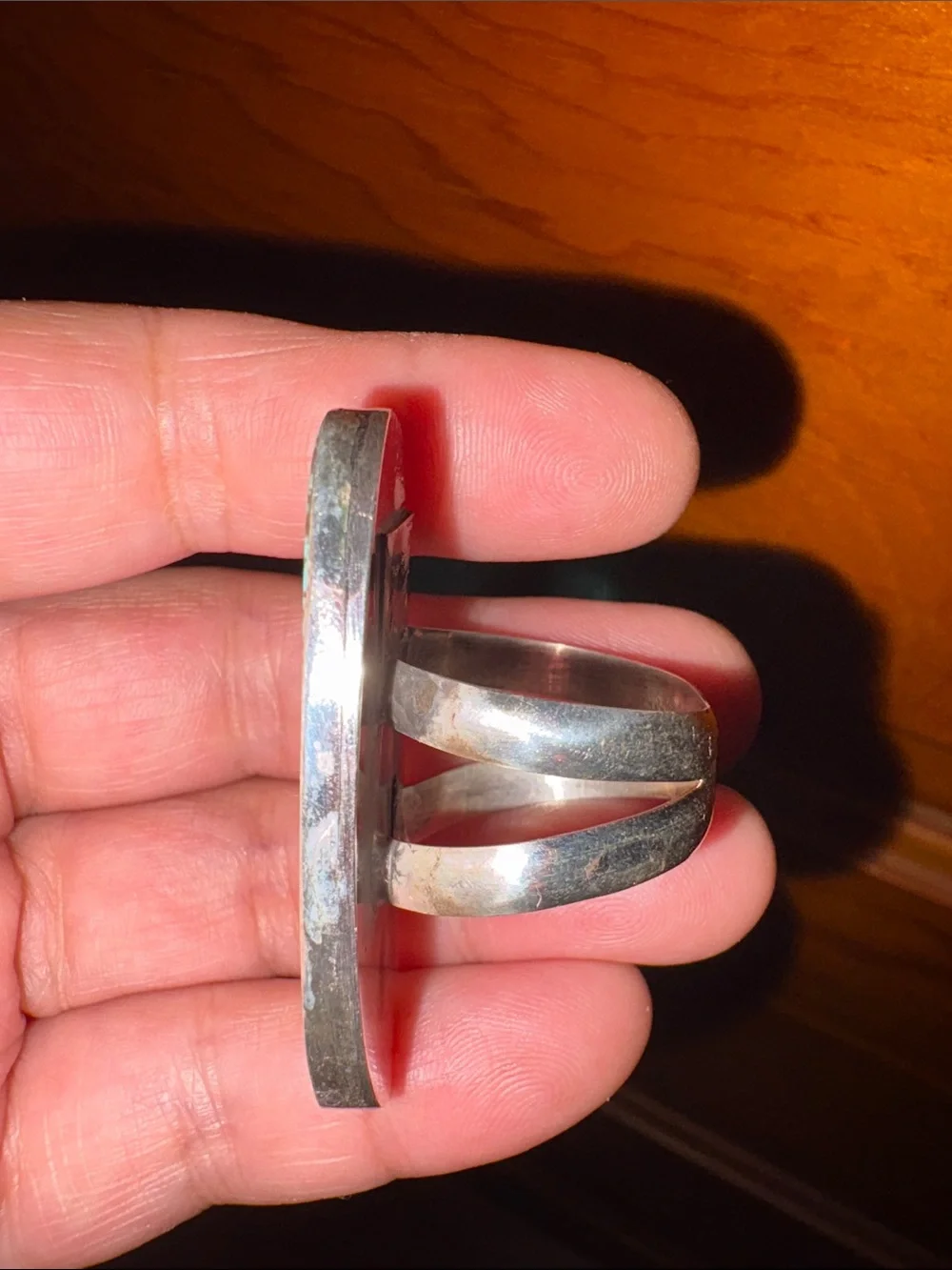 Turquoise Stone Statement Sterling Ring - Blue Brown Natural Matrix Men-Jewelry